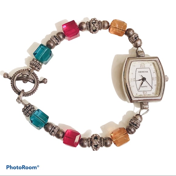 Geneva Accessories - Geneva Beaded Bracelet Watch